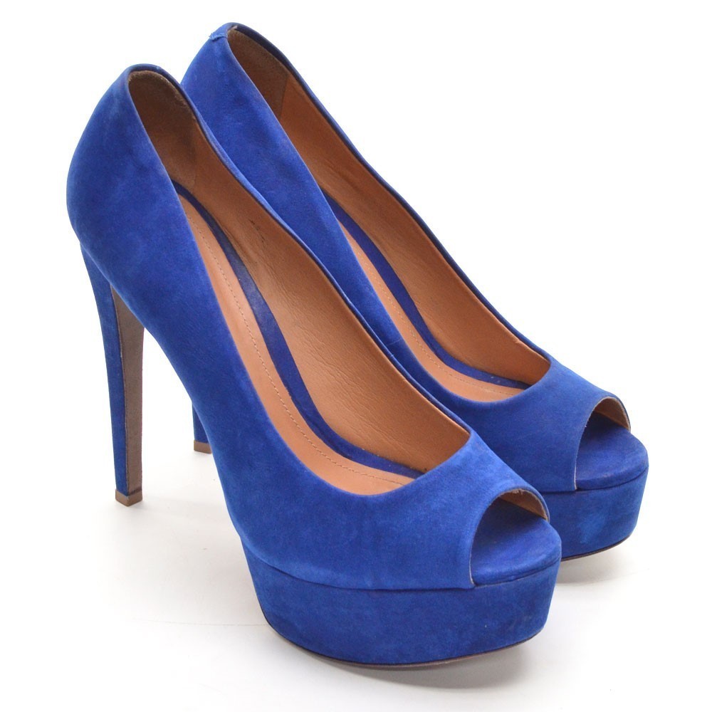 Schutz Santana Cobalt Peep Toe Stiletto Pumps 40 / 9 B
